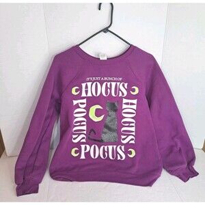 Disney's Hocus Pocus Juniors Women's Pullover Sweatshirt M 7-9 Halloween Purple
